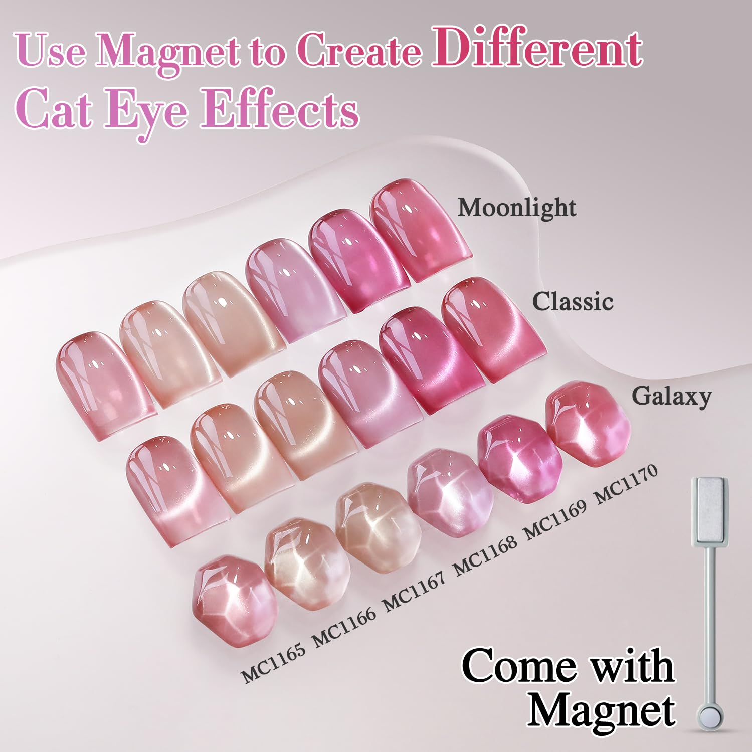 Outil aimant œil-de-chat Double Rhythm pour créer des motifs magnétiques uniques sur ongles.