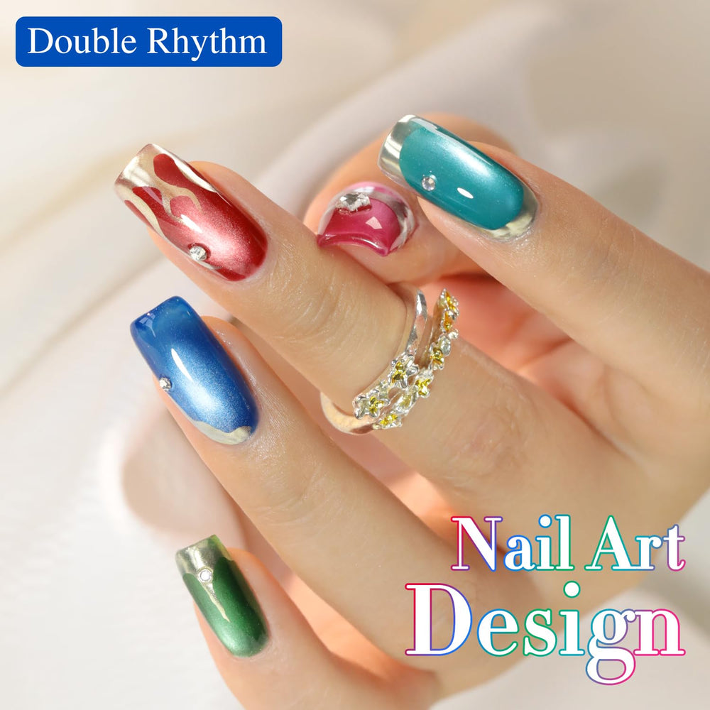 Gel Double Rhythm temps de cure 60-120 s, lampe à diode électroluminescente rapide pour des résultats efficaces.