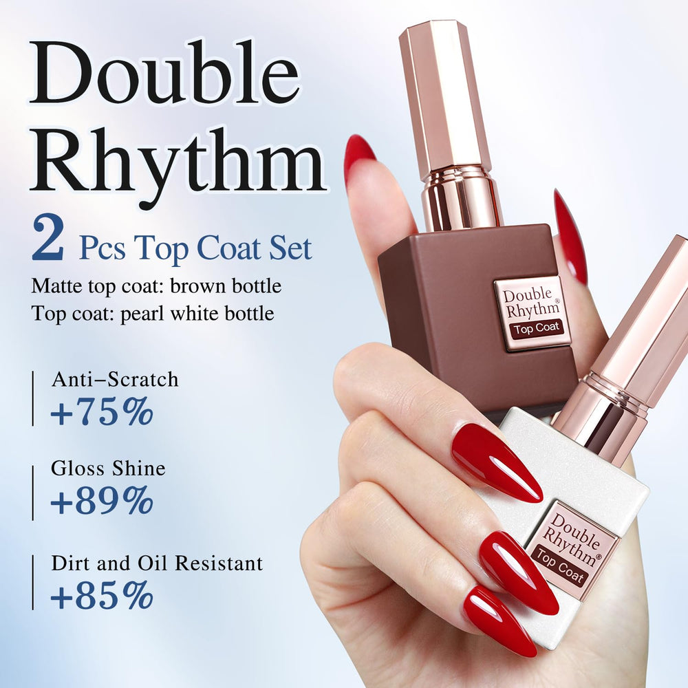 Top coat mat Double Rhythm 15 ml, fini velouté durable.