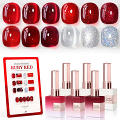 Double Rhythm vernis gel 15 ml bordeaux translucide sur bouteille, couleur riche et longue tenue.