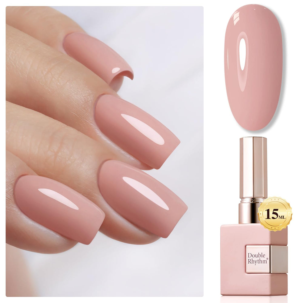 Vernis gel Double Rhythm rose, couleur translucide et brillance durable.