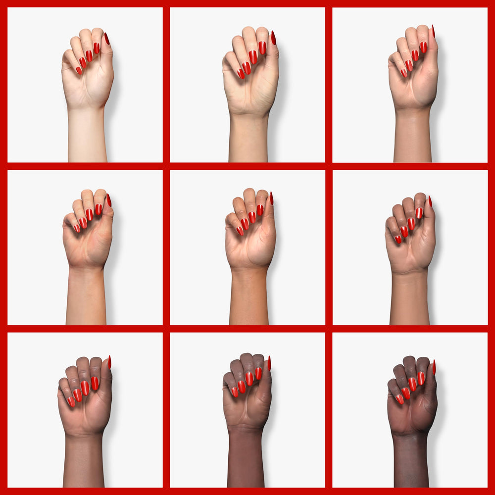 Teinte rouge Double Rhythm prête à être appliquée pour un look élégant