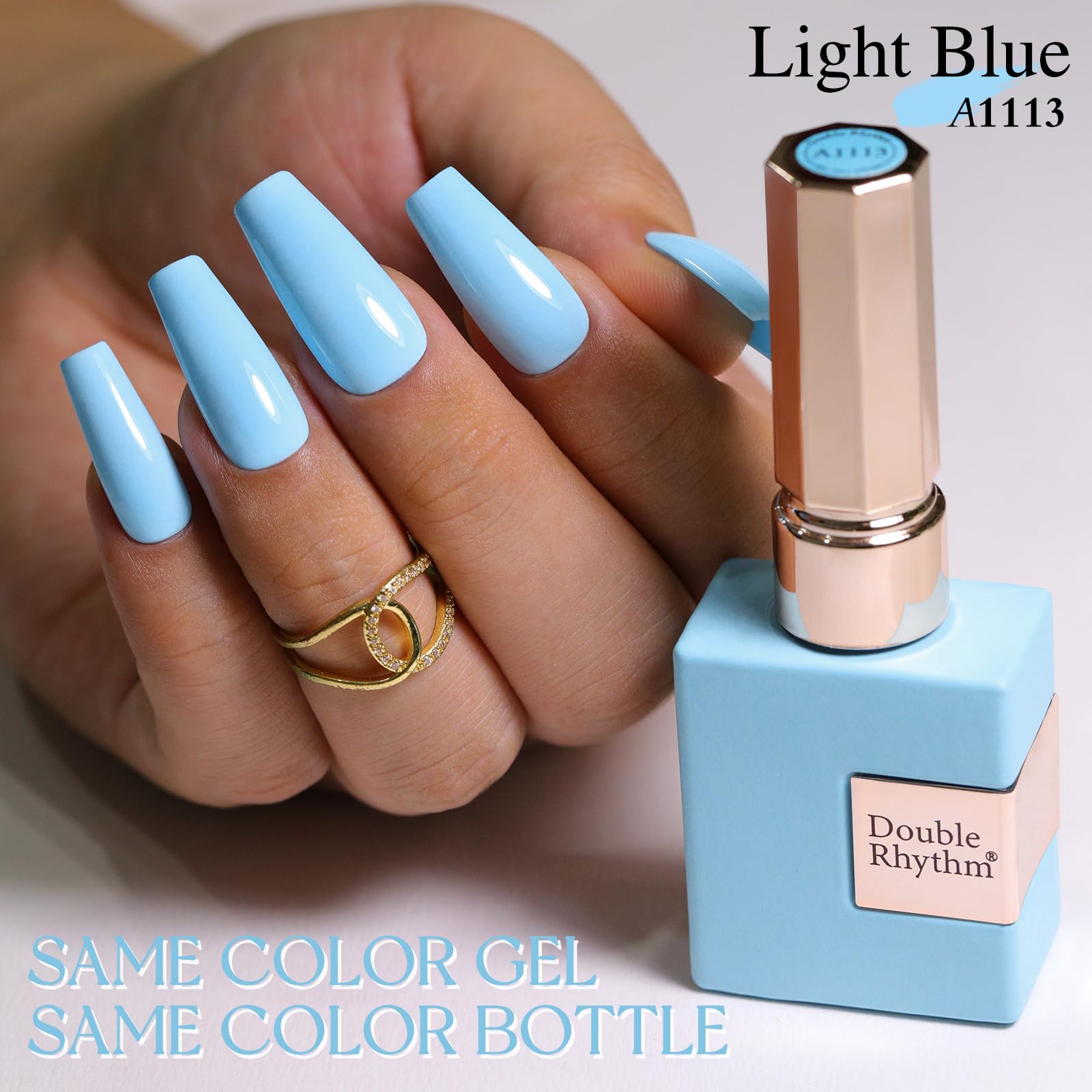Double Rhythm vernis gel application precise pour ongles uniformes.
