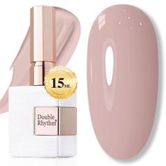 Double Rhythm Gel Polish, bouteille Milky Blanc Perle prête à briller durablement.