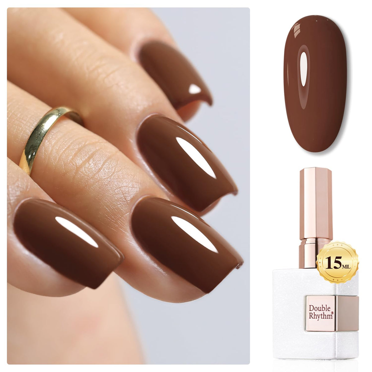 Vernis Gel Double Rhythm – bouteille milky perle pour une finition lumineuse.