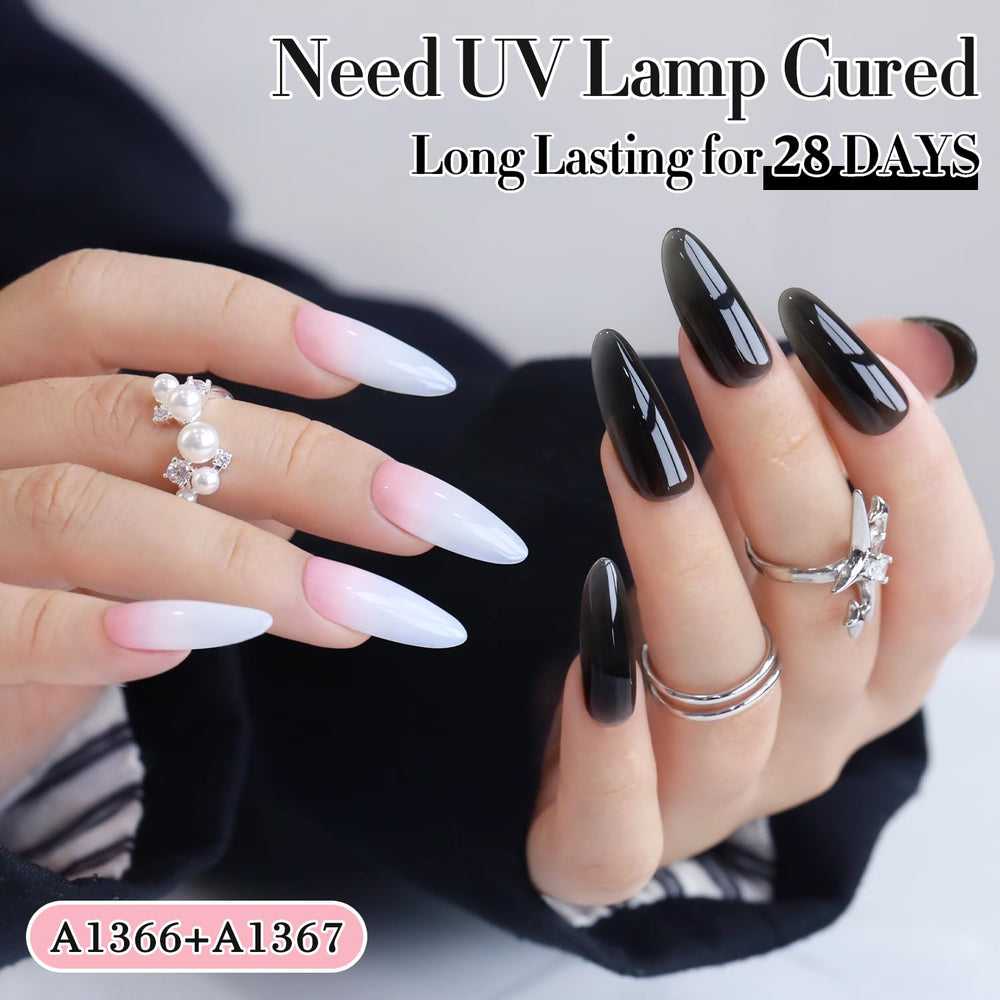 Brillance haute et effet jelly translucide sur les ongles.