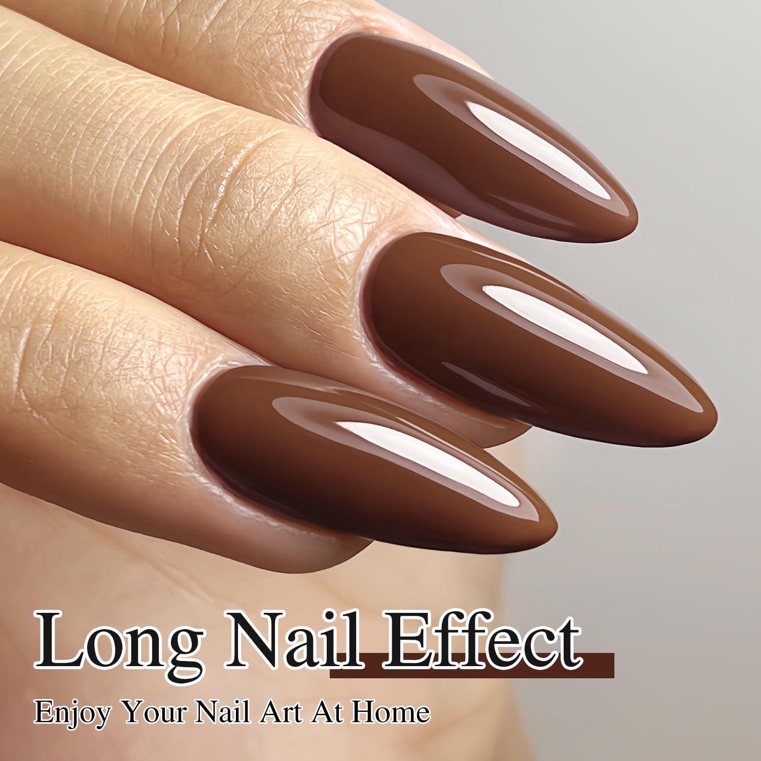 Application facile même pour débutant avec le vernis gel brun foncé Double Rhythm