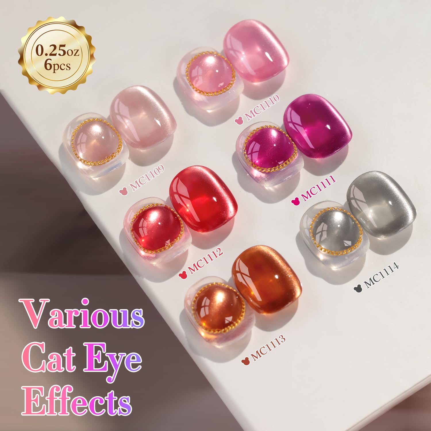 Outil aimant inclus pour créer l’effet Cat Eye sur les ongles