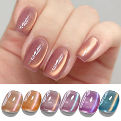Double Rhythm vernis gel Cat Eye en ensemble de 6 couleurs pour un look unique