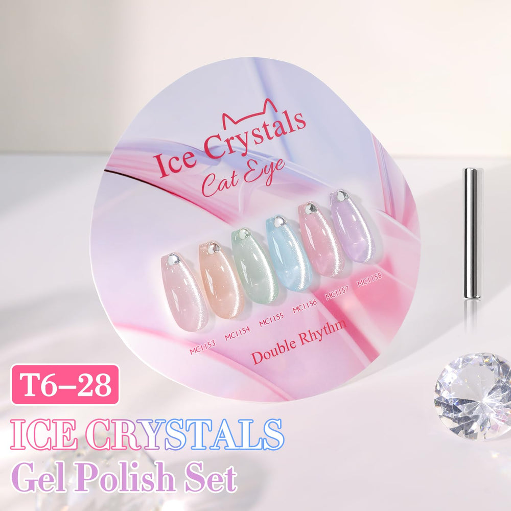 Double Rhythm vernis gel: effet holographique magnétique visible sur ongles.