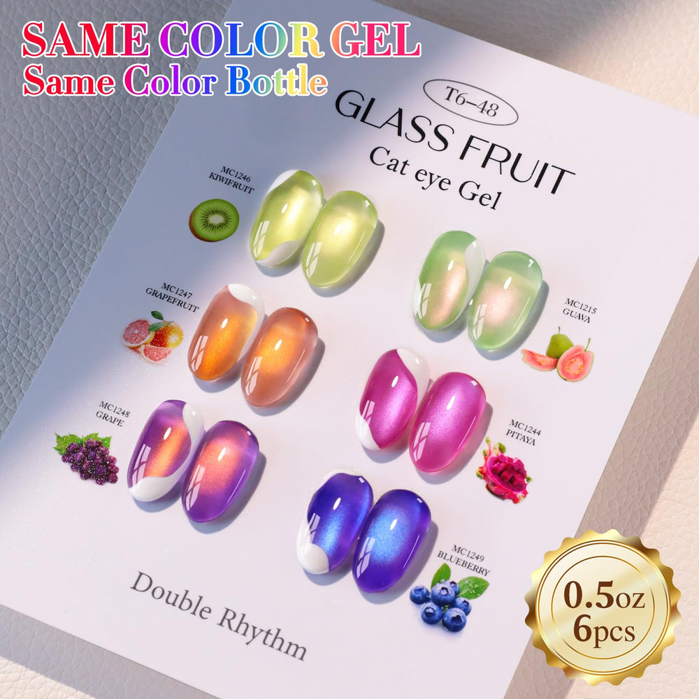 Vernis gel Double Rhythm Fruit Cat Eye Bouteille 15ml, format pratique pour retouches.