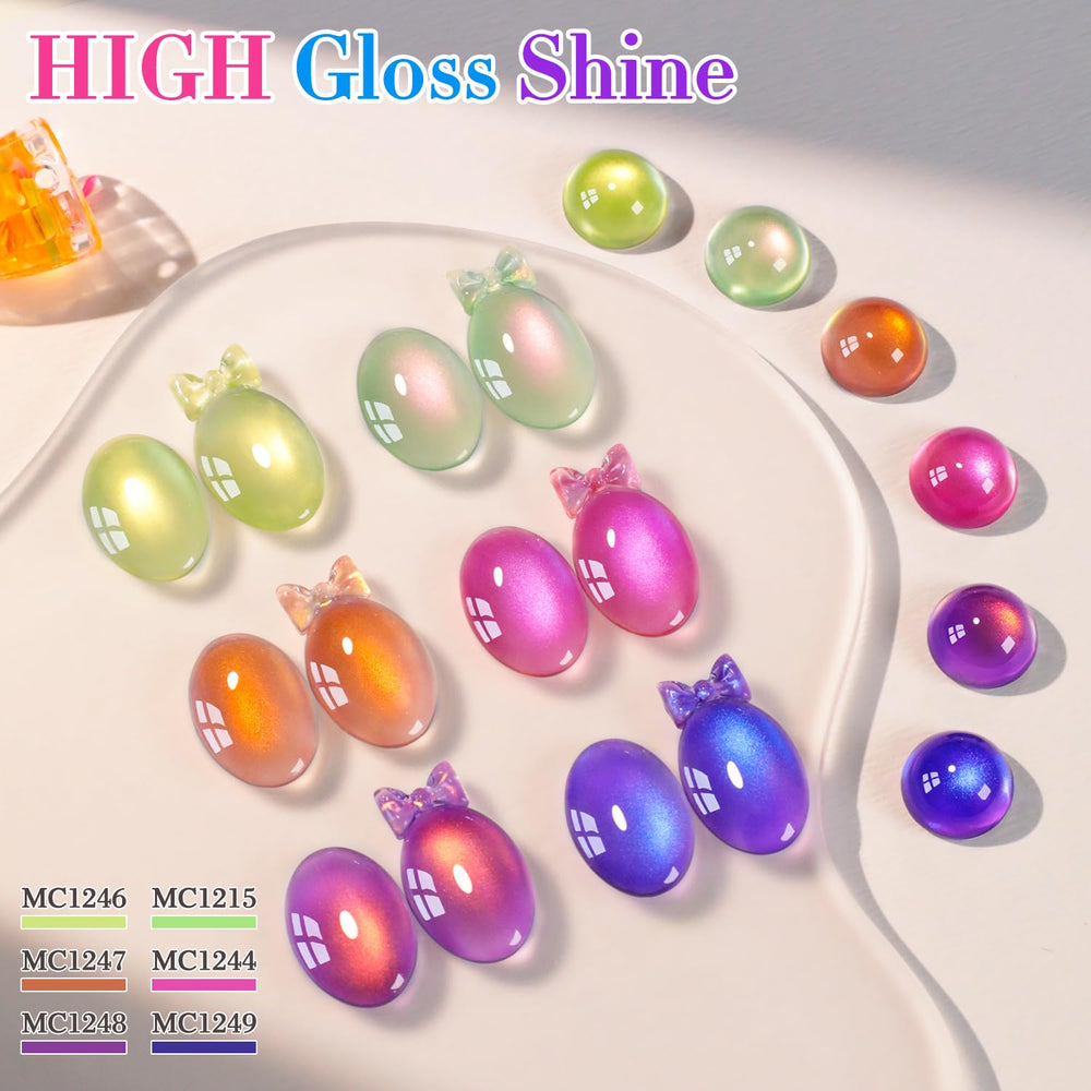 Vernis gel Double Rhythm Fruit Cat Eye Ensemble 6 teintes, coffret polyvalent à domicile.