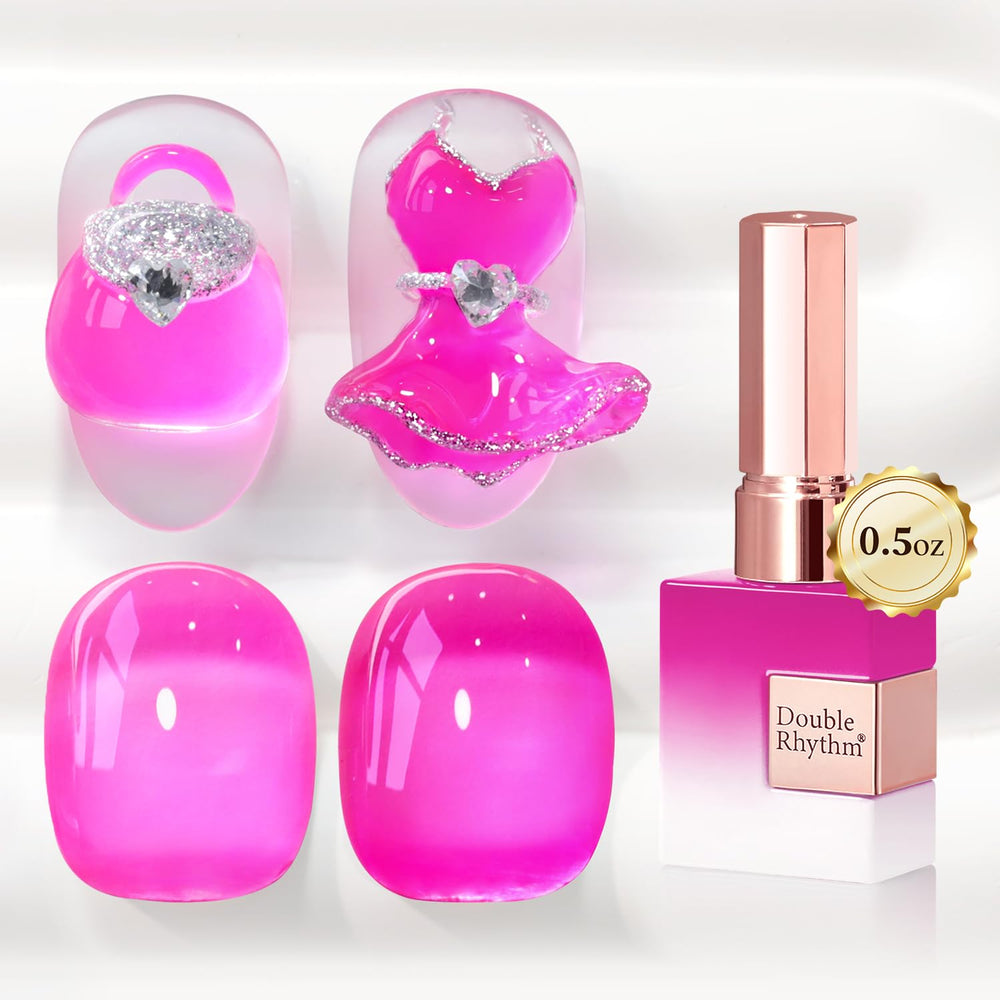 Vernis Gel Jelly Double Rhythm rose pâle, finition naturelle et lumineuse.