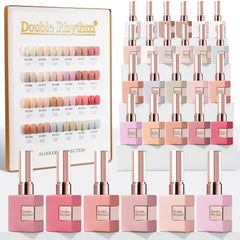 Vernis gel Double Rhythm Nude Pink T24-3 sur flacon identique, idéal pour manucure rapide à domicile