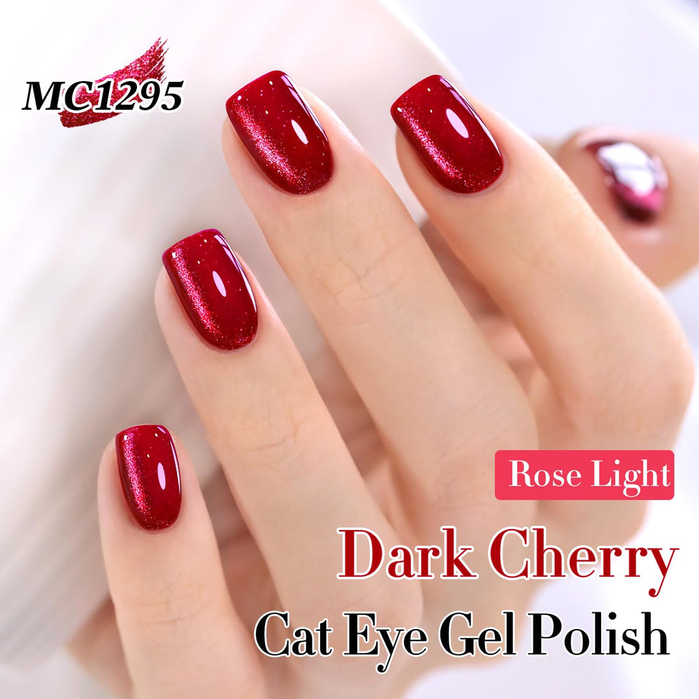 Vernis gel œil-de-chat Double Rhythm démonstration avec lampe LED pour application pratique.