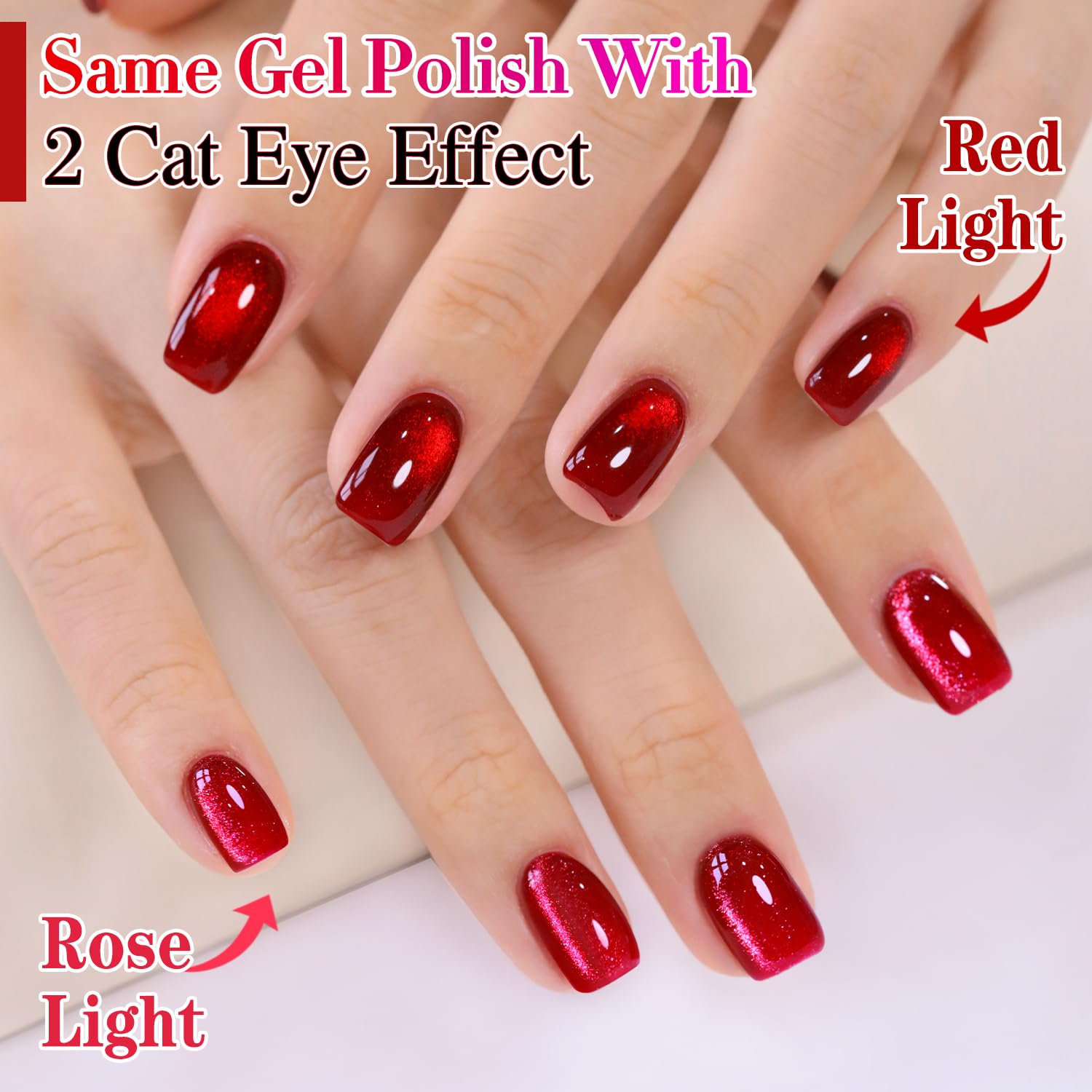 Vernis gel œil-de-chat Double Rhythm prêt pour l’utilisation avec une lampe LED.