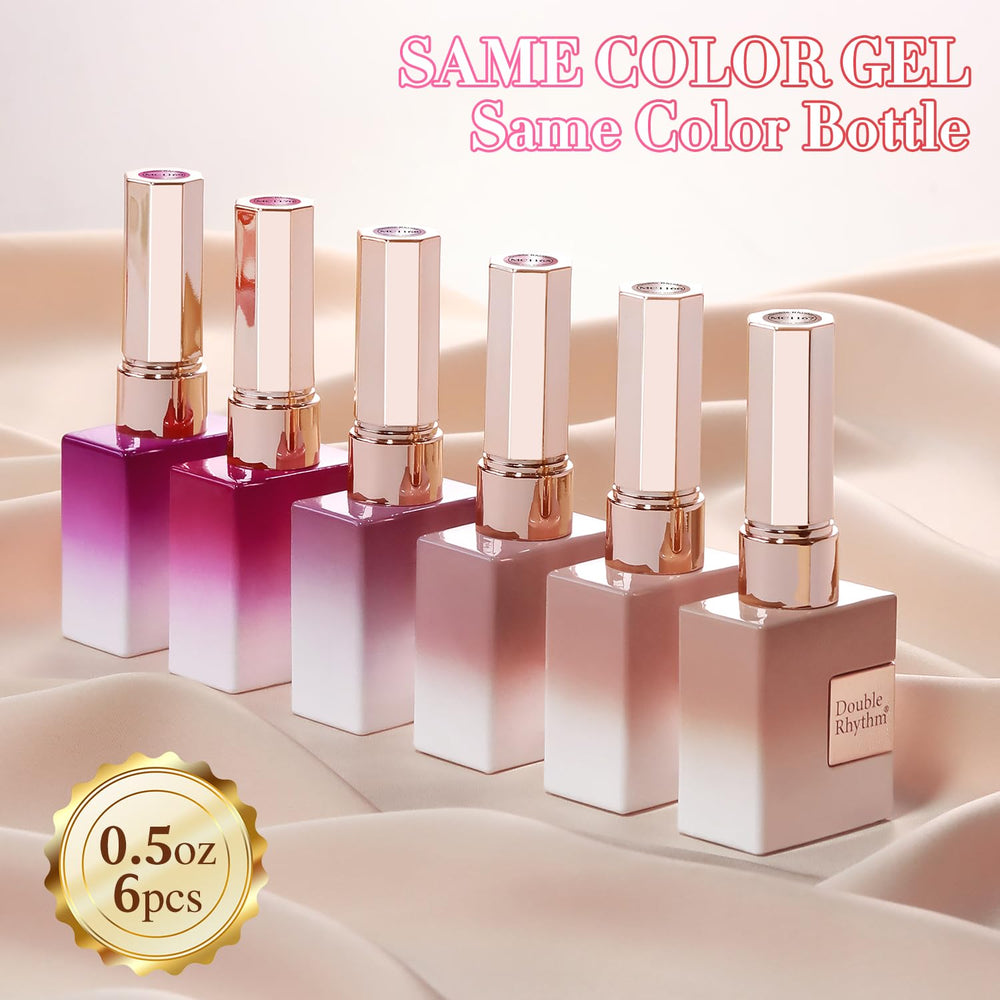 Double Rhythm vernis œil de chat Nude Pink Rose prêt à l emploi, pigments brillants et durables.