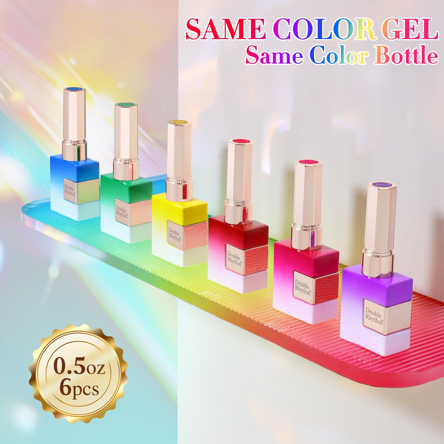 Vernis gel orange translucide Double Rhythm en flacon, couleur lumineuse