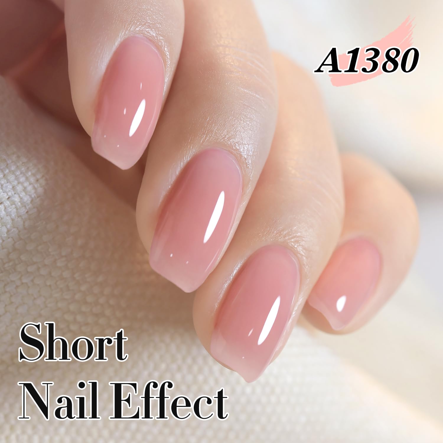 Double Rhythm vernis gel rose jelly, brillance élevée et look soyeux.