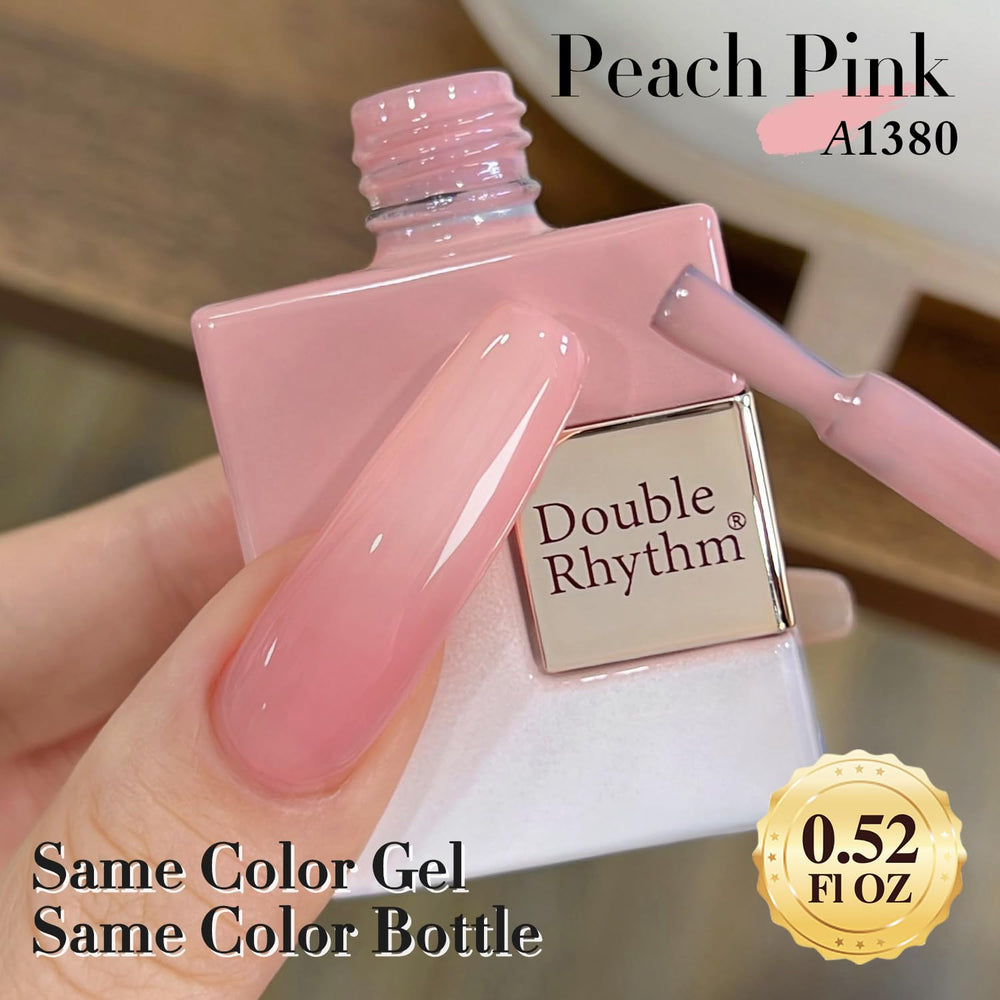 Double Rhythm vernis gel rose jelly, palette polyvalente pour différentes occasions.