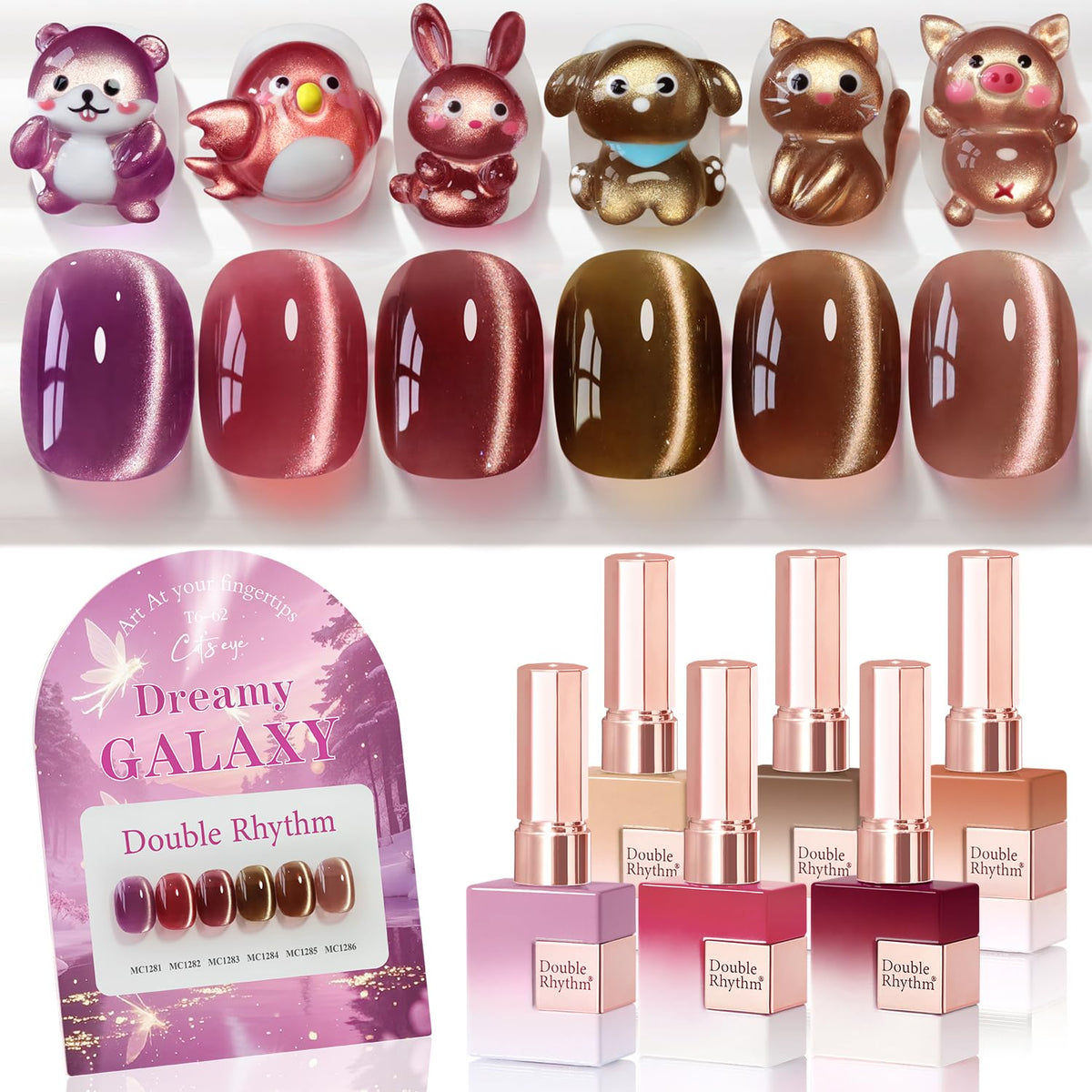 Double Rhythm vernis gel rose – couleur romantique et brillance durable.