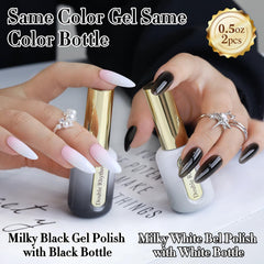 Teinte neutre lactée des vernis gel Double Rhythm pour une manucure naturelle.