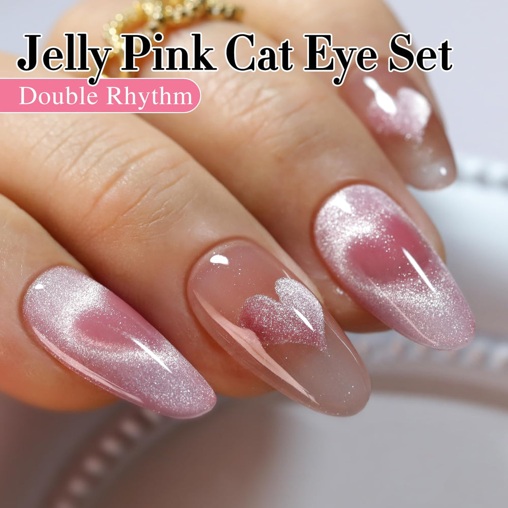 Vernis œil-de-chat rose Double Rhythm, nuance subtile pour soirées.