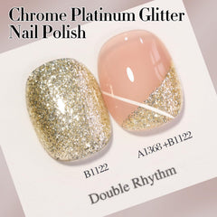 Vernis Double Rhythm paillettes brillance longue durée pour une manucure durable.