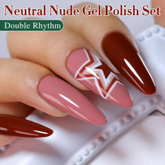 Vernis gel Double Rhythm nude foncé pour un look sophistiqué et durable.