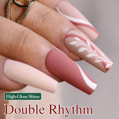 Vernis gel Double Rhythm rose foncé, couleur riche et chic.