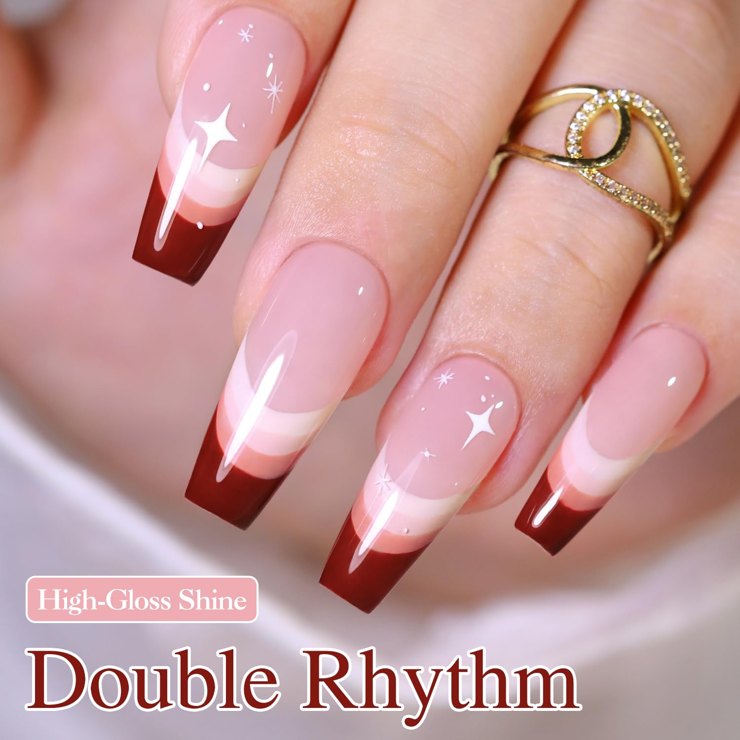 Vernis gel Double Rhythm rose lait, effet laiteux élégant.
