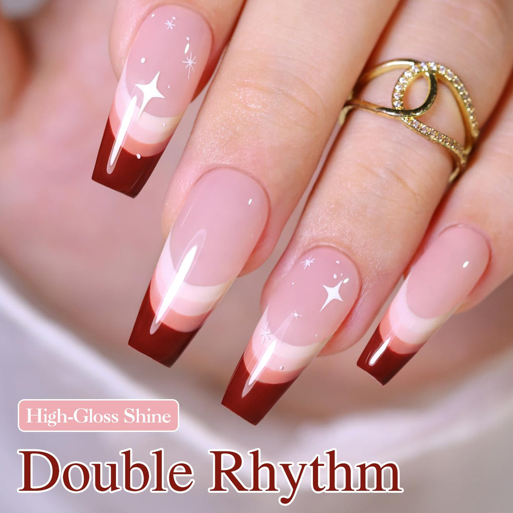 Vernis gel Double Rhythm rose lait, effet laiteux élégant.