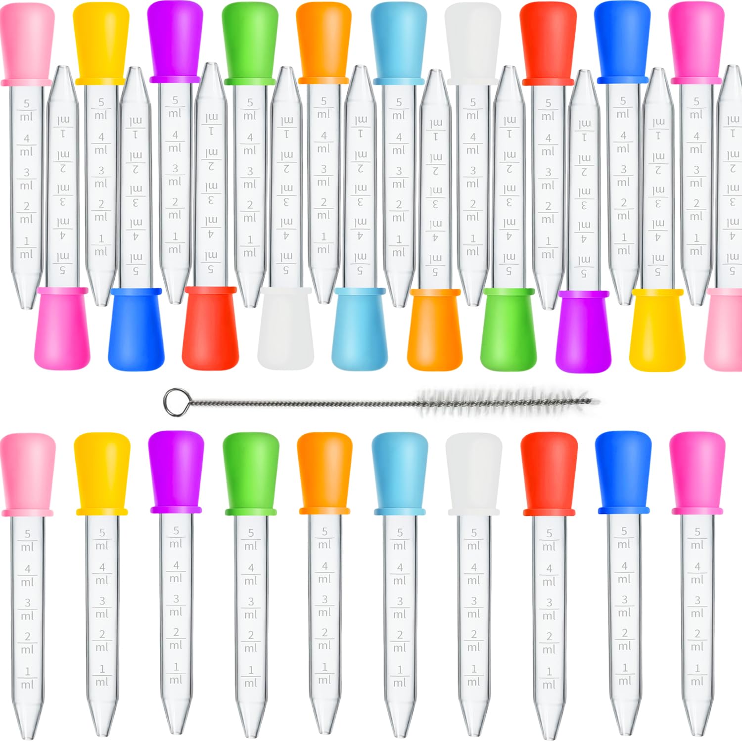 DoubleWood gouttes en silicone 5 ml, ensemble de 30 unités, idéal pour arts et créations.