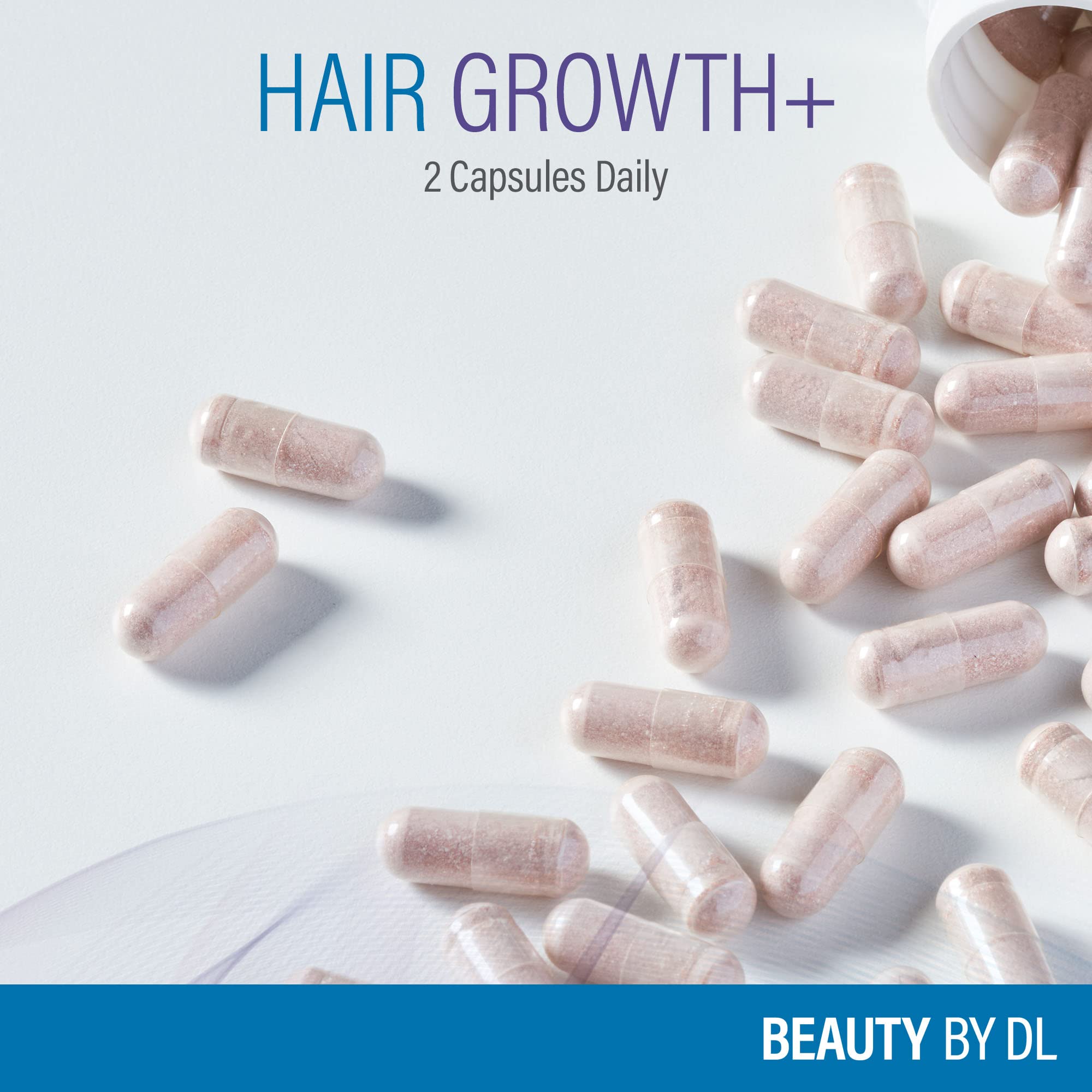 Polyphénols raisin et thé vert, Hair Growth+ soutient la densité de cheveux.