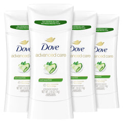 Dove Advanced Care Cool Essentials stick close-up, skin barrier support after shaving.