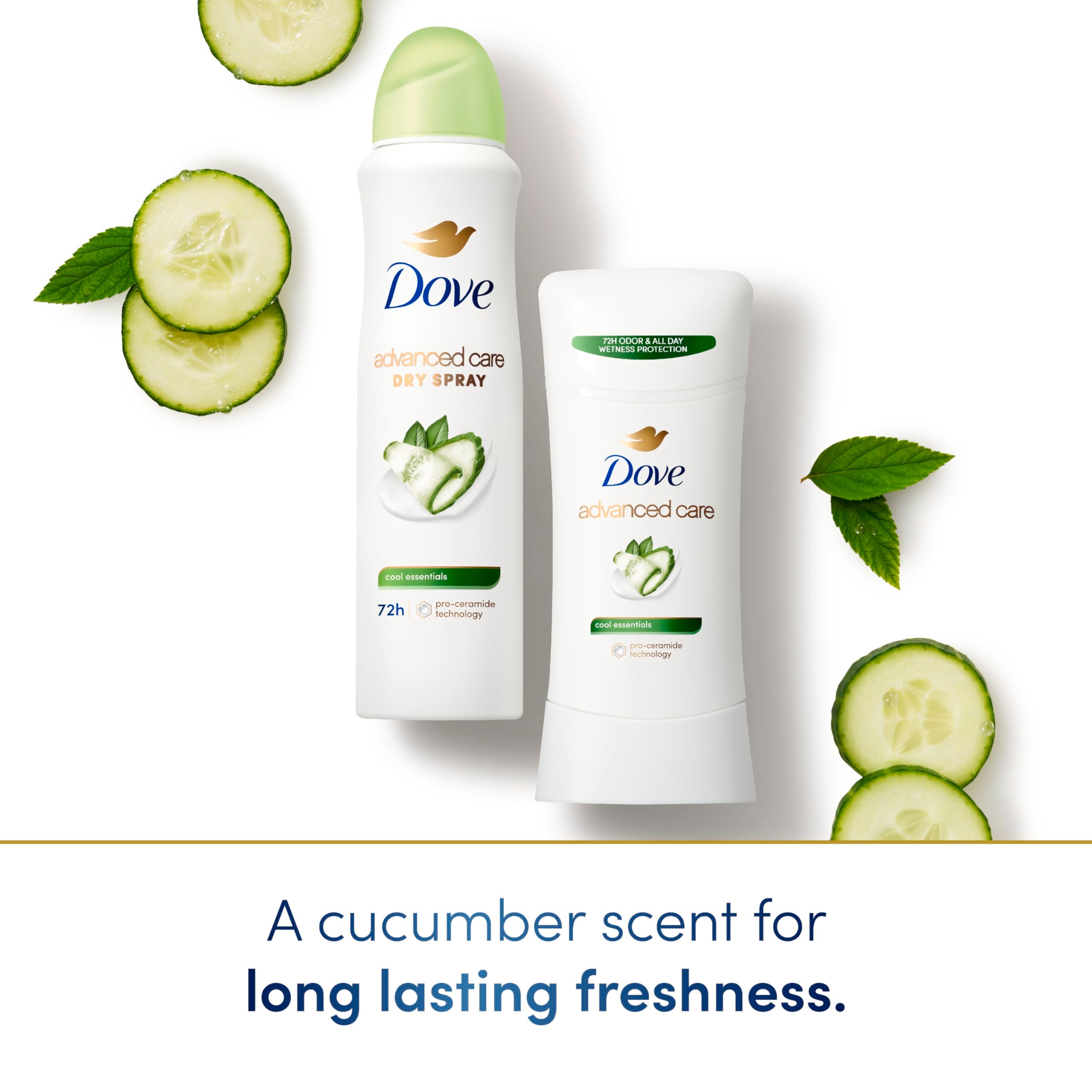 Dove Advanced Care Cool Essentials underarms after shaving, moisturized.