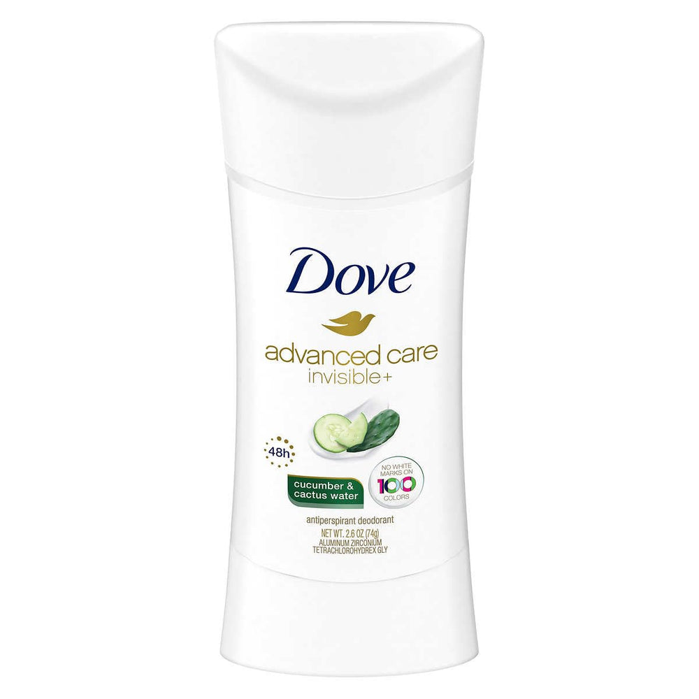 Bâton Dove Advanced Care Invisible+ Concombre et Eau de cactus, sans traces blanches
