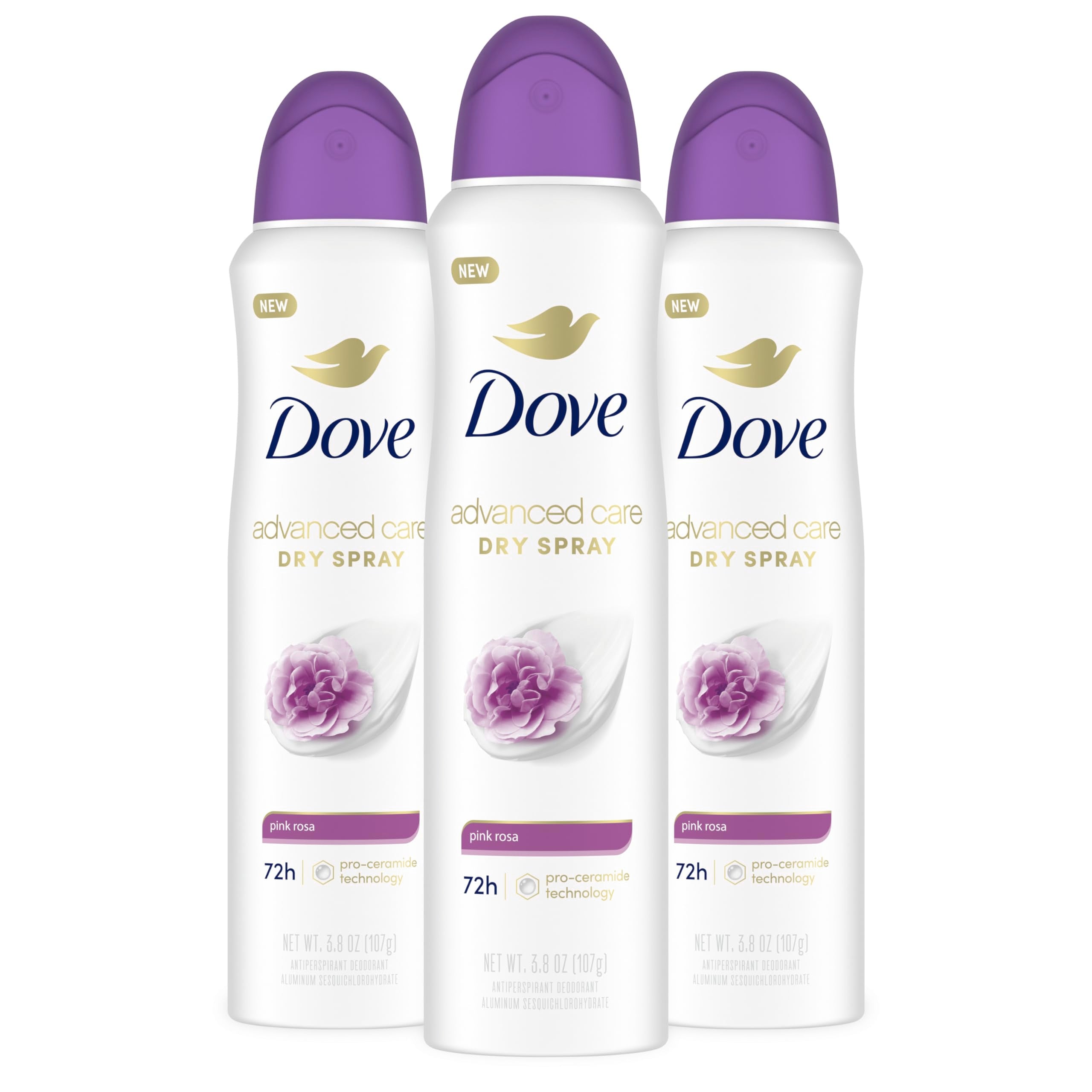 Dove Advanced Care Pink Rosa: bouteille spray prête à l'emploi, soin doux après rasage.