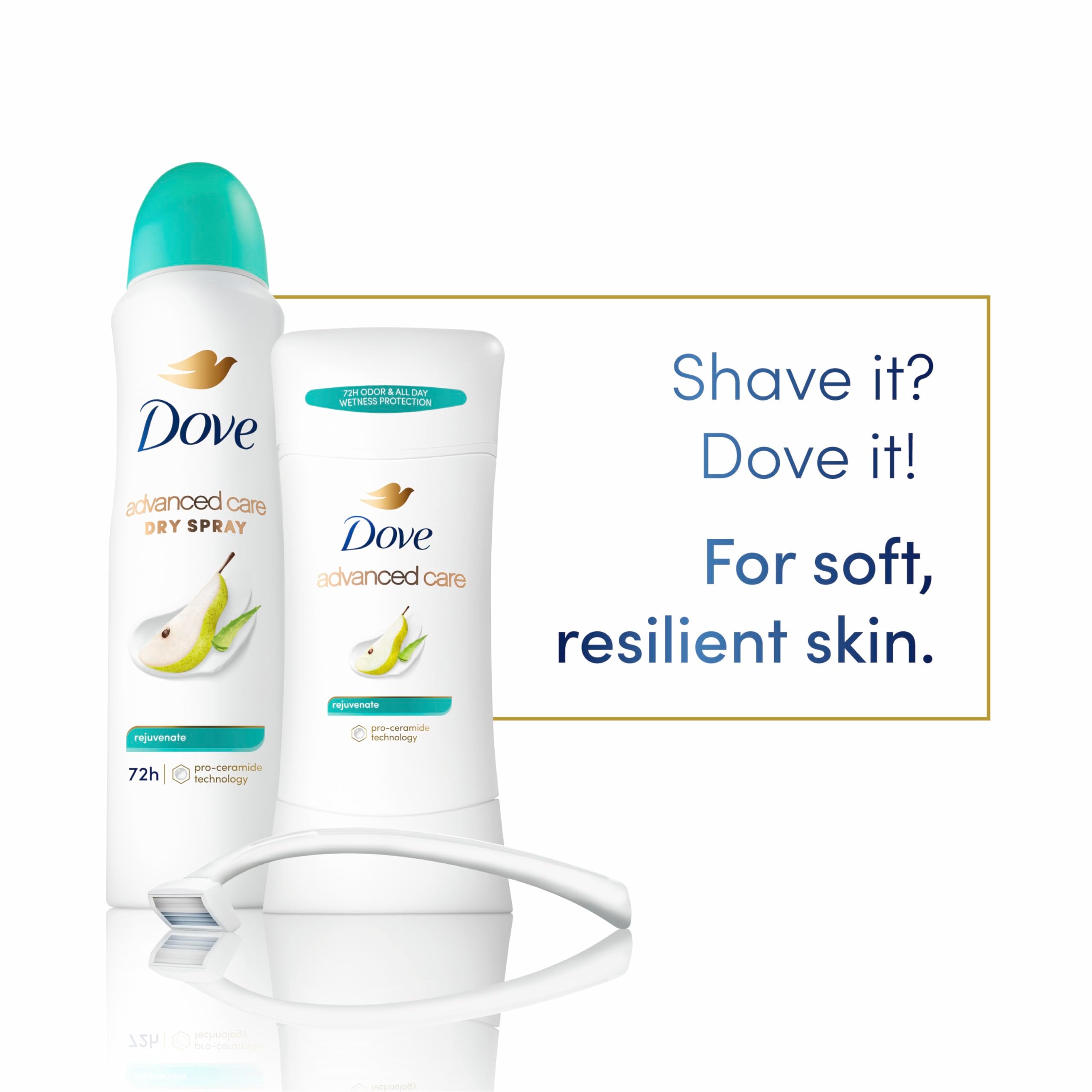 Dove Rejuvenate stick in a travel bag for on-the-go freshness.