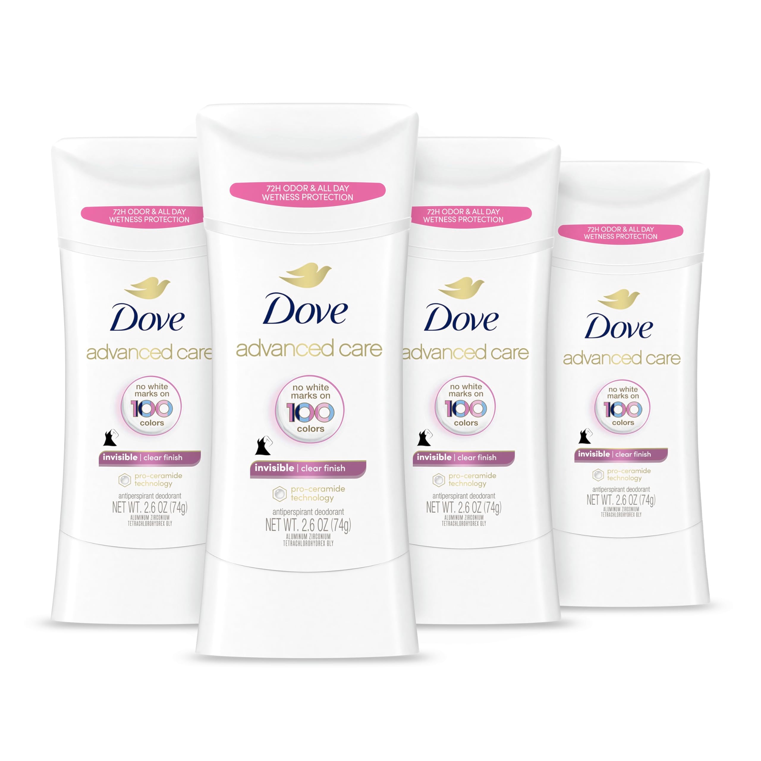 Dove Advanced Care Stick invisible avec finition claire sans traces.