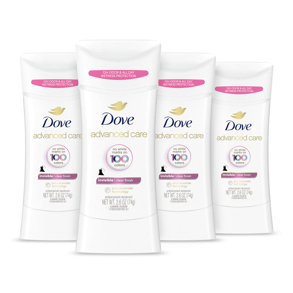 Dove Advanced Care Stick invisible avec finition claire sans traces.