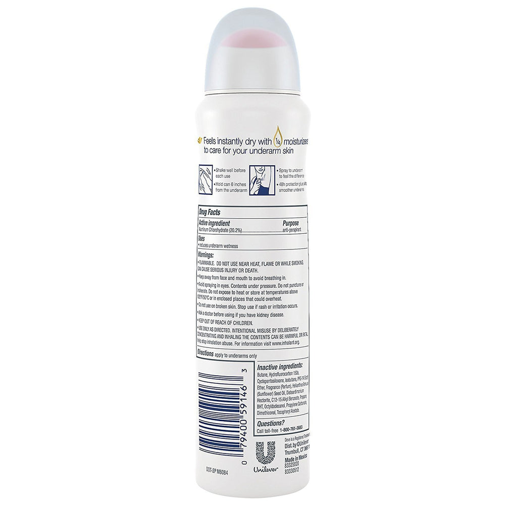 Dove Antiperspirant pulvérisateur sec pack de 3 boîtes pour la maison