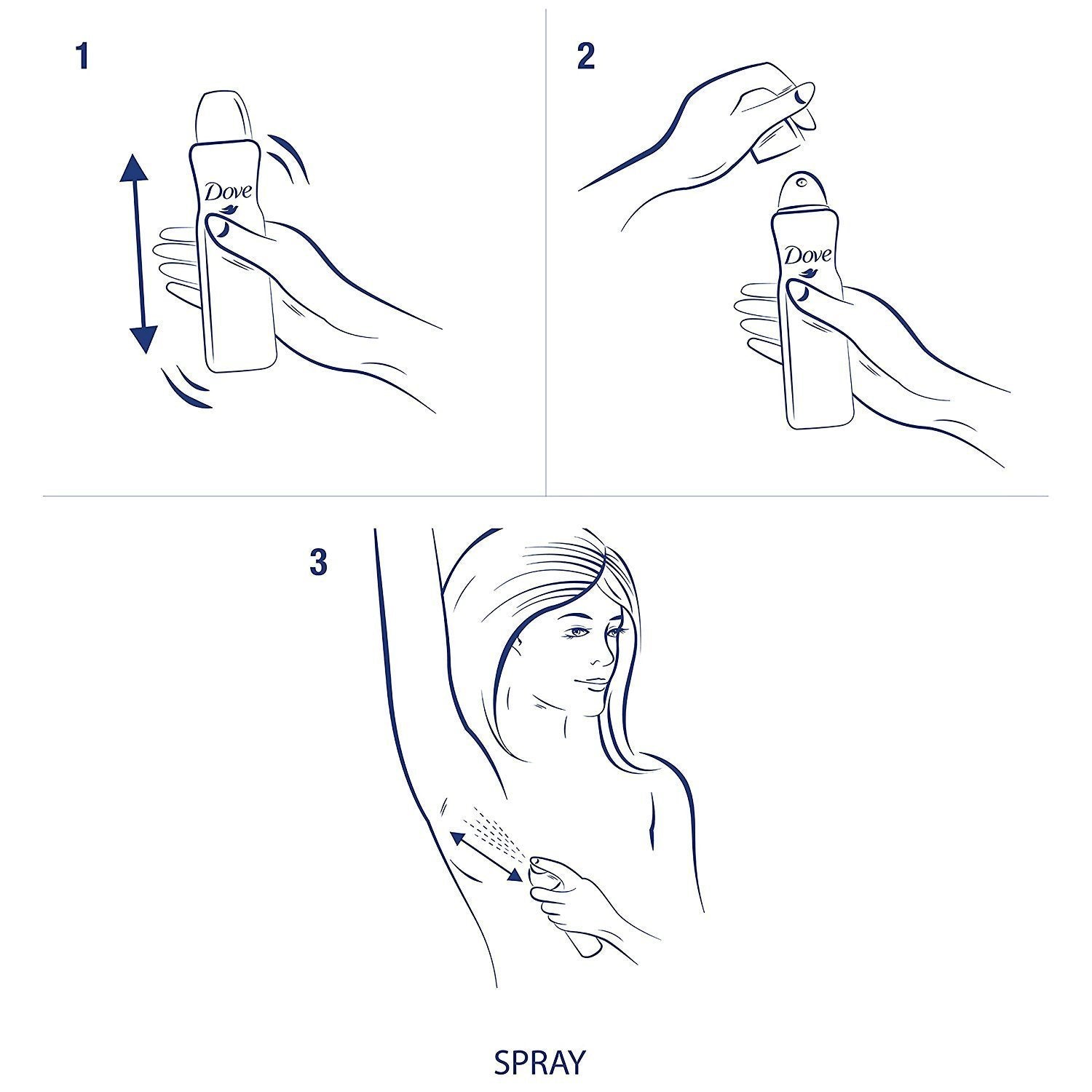 Dove Antiperspirant pulvérisateur sec, poids net 107 g par boîte