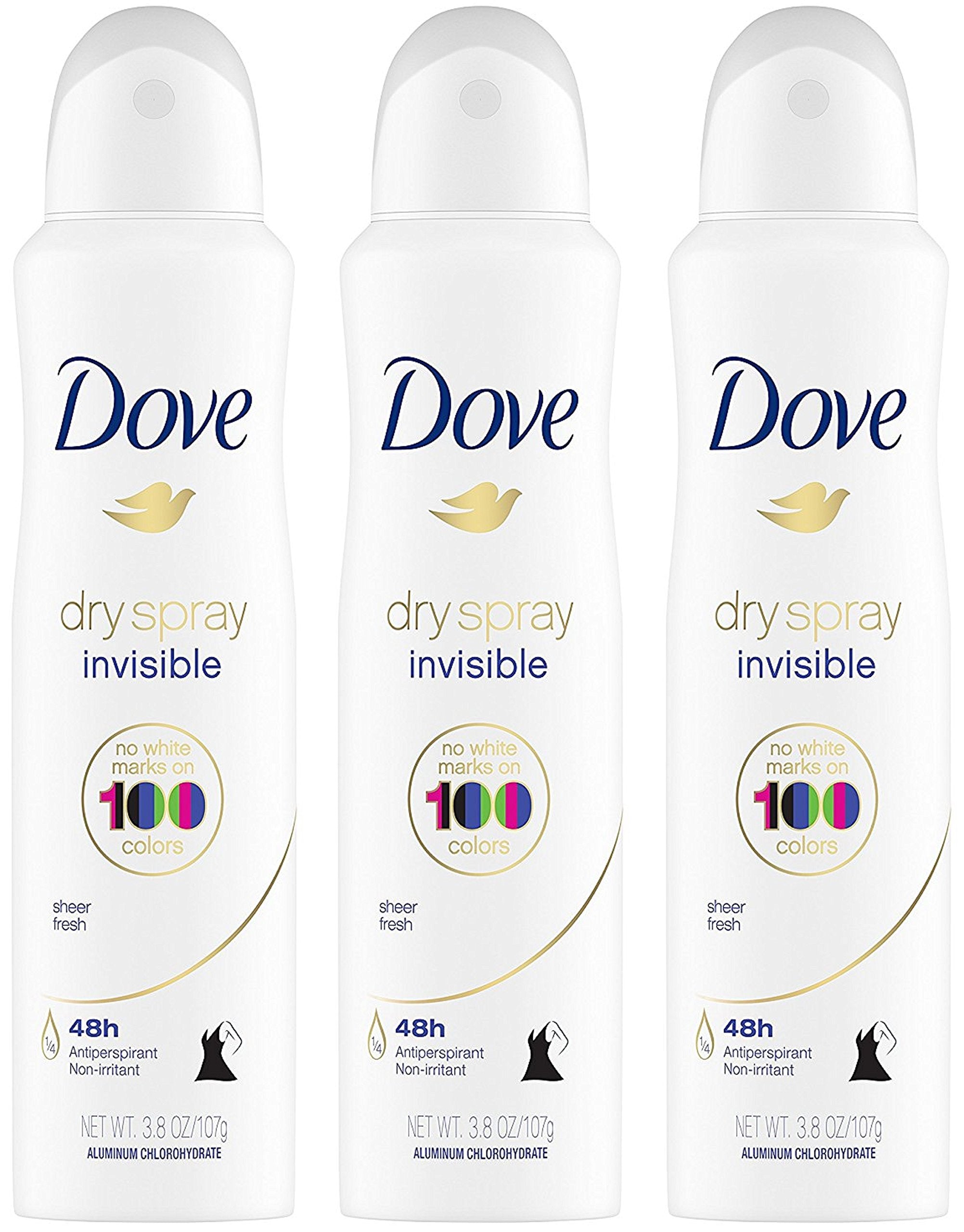 Dove antitranspirant en spray invisible, application facile et agréable.