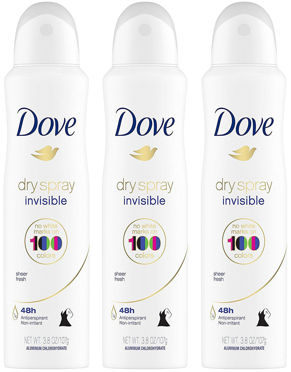 Dove antitranspirant en spray invisible, application facile et agréable.