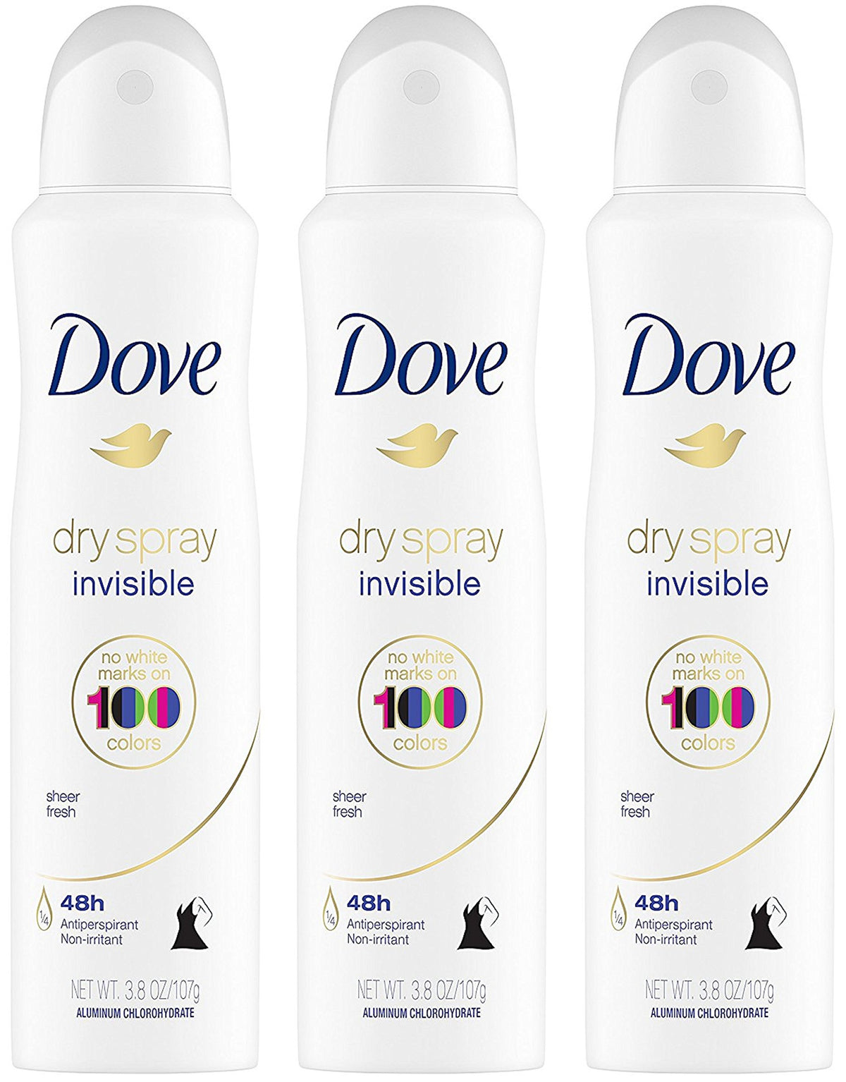 Dove antitranspirant en spray invisible, application facile et agréable.