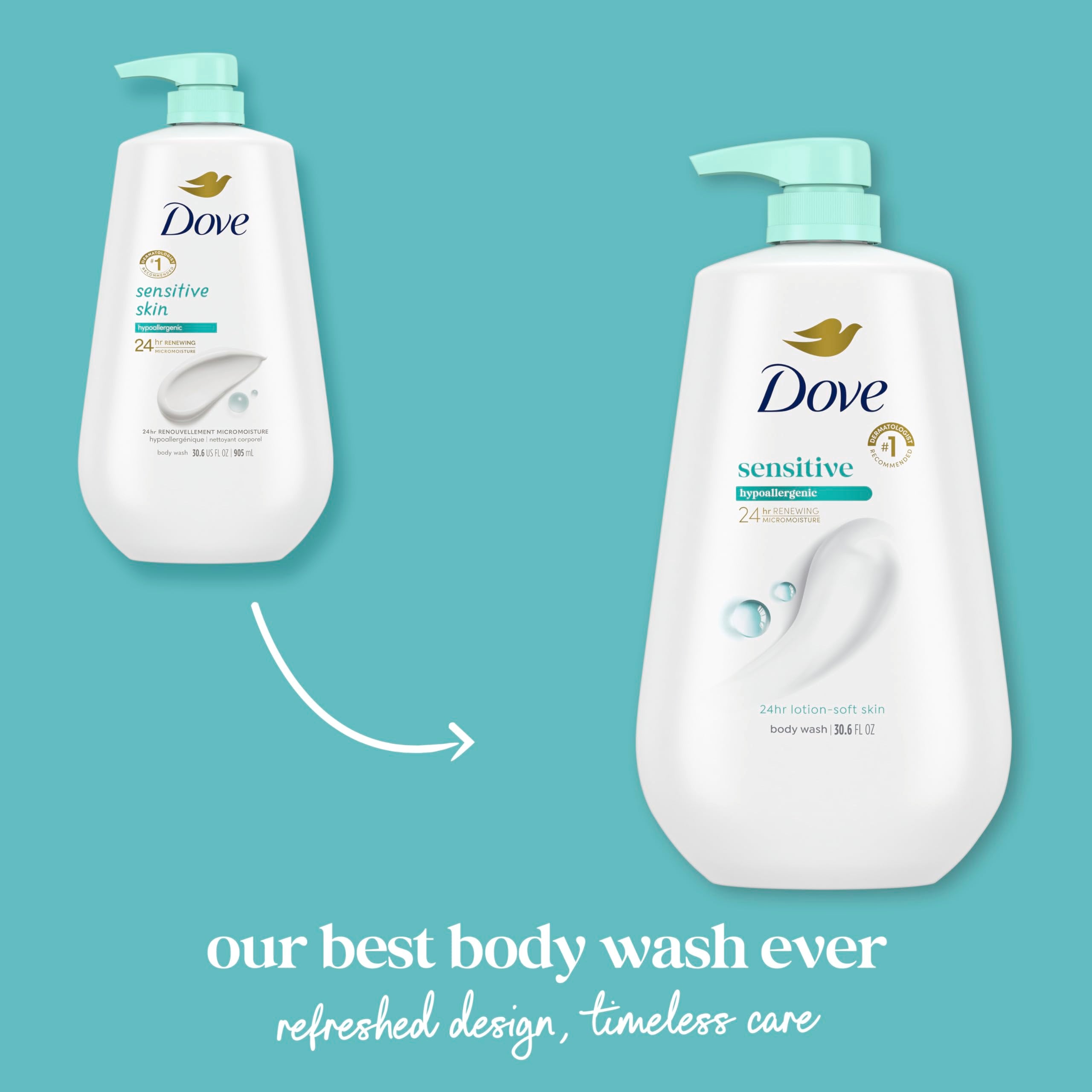 Dove bain-sensibilite gouttelettes microhydration: hydratation durable