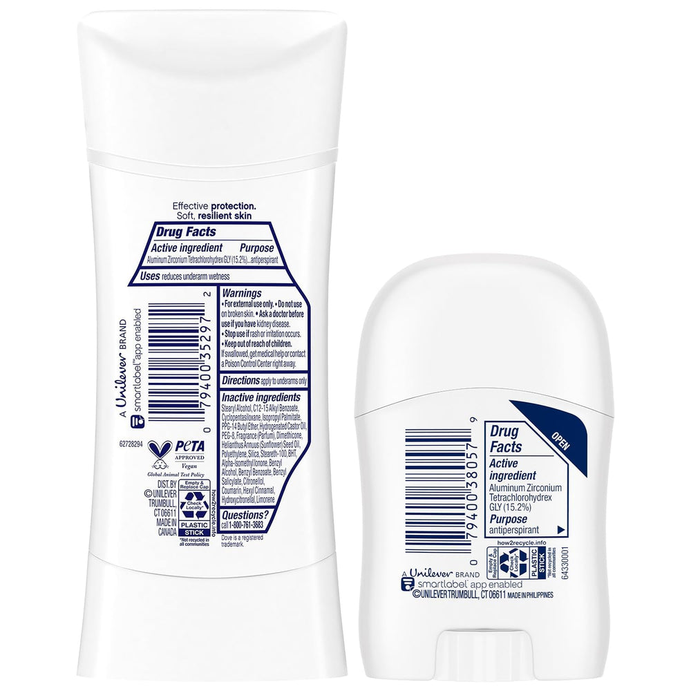 Dove baton 2x75ml, protection durable contre les odeurs toute la journee.