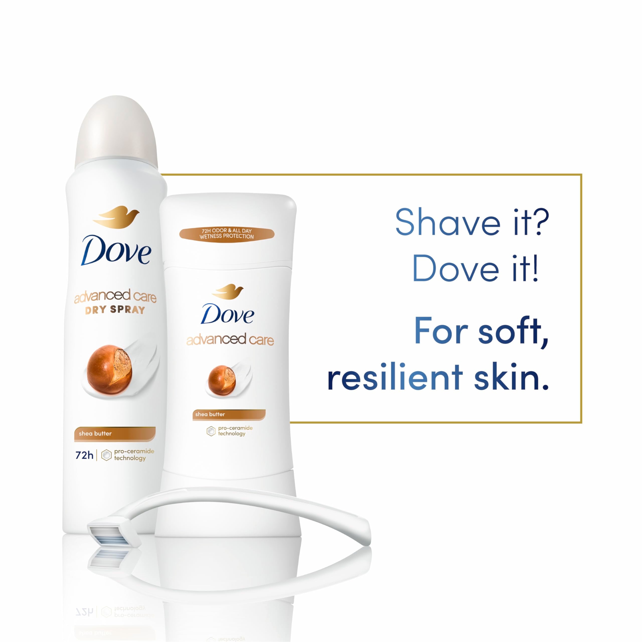 Dove bâton-déodorant avancé, glisse douce et application facile