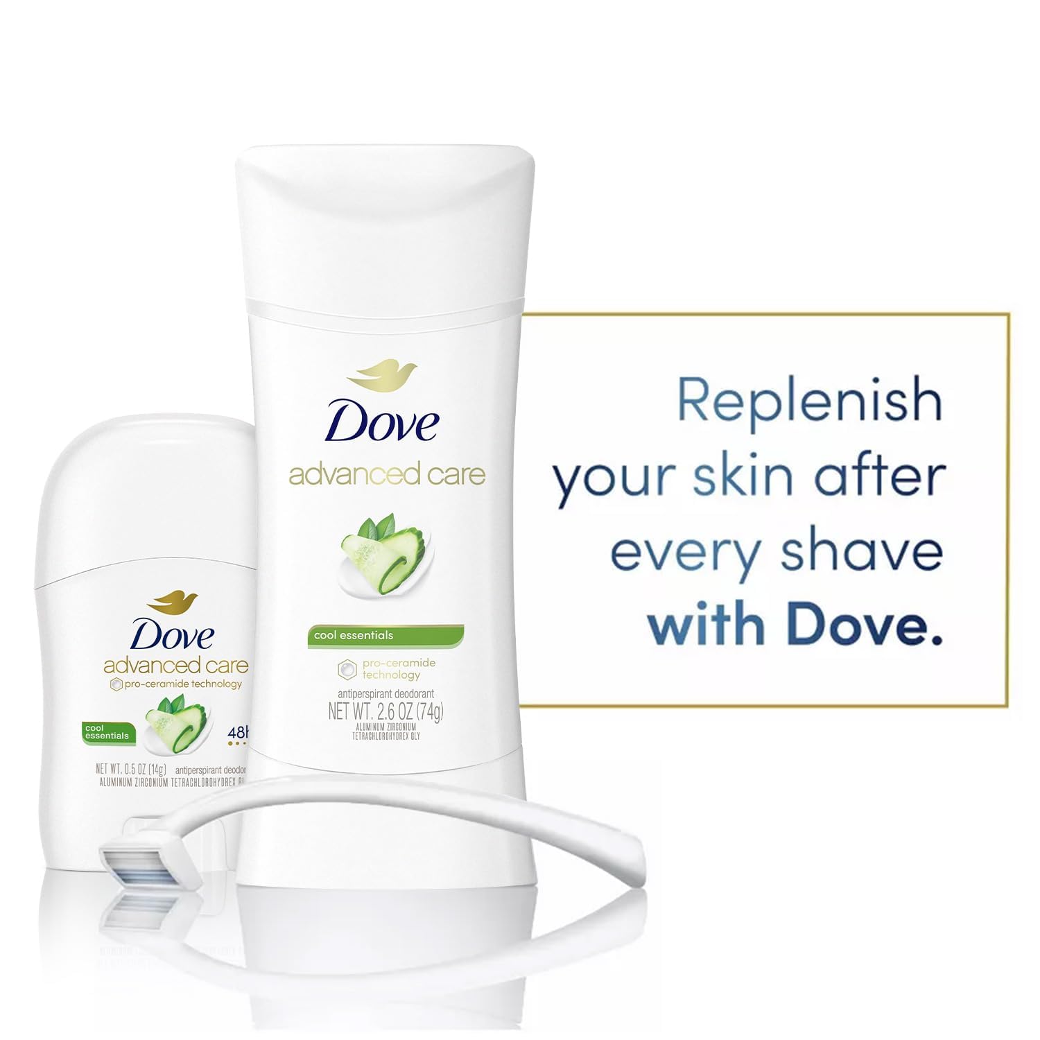 Dove baton mini 15ml, format voyage pratique pour vos deplacements.